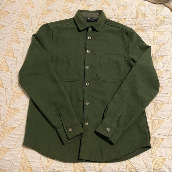 🎊MUST GO free shipping! ASOS DESIGN wool mix shacket in olive green - size Small - Picture 6 of 10